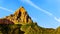 The Watchman peak in Zion National Park in Utah, USA, during an early morning hike on the Watchman Trail