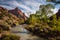 The Watchman and Virgin River, Zion National Park, Utah