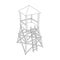 Watchtower or observation tower for hunters. Wireframe low poly mesh