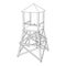 Watchtower or observation tower for hunters. Wireframe low poly mesh