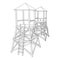 Watchtower or observation tower for hunters. Wireframe low poly mesh