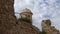 Watchtower with round dome on a stone wall