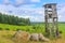 Watchtower shooting range in the forest by the field Germany