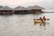 Water activity at the floating house residence in Kanchanaburi, Thailand