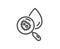 Water analysis line icon. Dirty aqua drop sign. Vector