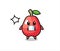 Water apple character cartoon with shocked gesture