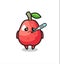 Water apple mascot character with fever condition