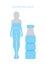 Water balance, human silhouettes. Healthy lifestyle concept. Vector