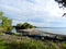 Water beach erosion on Lake Ontario caused from flooding