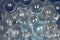 Water beads close up background transparent bubbles