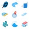 Water bewitched icons set, isometric style