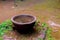 Water in big bowl kept in garden