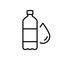 Water Bottle with Drop Line Icon. Plastic Bottle for Mineral Water, Beverage, Juice and Soda Black Linear Icon. Editable