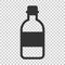 Water bottle icon in flat style. Plastic soda bottle vector illustration on isolated background. Liquid water business concept.