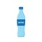 Water bottle. Icon of plastic or glass bottle with mineral water. Blue container with soda for drink. Healthy liquid for sport.