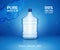 Water bottle mineral background. Plastic water bottle advertising drink cooler, splash clear water product