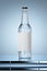 Water bottle mockup on metal surface. Blank white label on a water bottle. 3d render