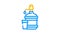 water bottle with pump color icon animation
