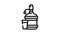water bottle with pump line icon animation