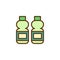 Water Bottles filled outline icon