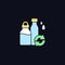 Water bottles refill RGB color icon for dark theme
