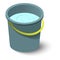 Water bucket icon, isometric style