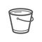 Water bucket line icon, home mopping wash utensil