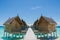 Water bungalos at the topical beach at Maldives