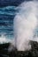 Water bursts through blowhole on Espanola Island, Galapagos National park, Ecuador