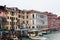 Water bus stop on Grand Canal in Venice in rain