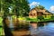 Water canal in Giethoorn village, Netherlands