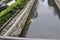 Water Canal inland the front Garden of Higashi Honganji Temple in Kyoto City in Japan