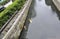 Water Canal inland the front Garden of Higashi Honganji Temple in Kyoto City in Japan