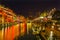 Water Canal Near Nanchang Temple Wuxi Jiangsu China Night