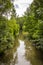 Water canal with overhanging trees - Spreewald, Germany.