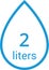 Water Capacity symbols. Milliliters, liters. Water drop infographic elements. Vector illustration