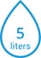 Water Capacity symbols. Milliliters, liters. Water drop infographic elements. Vector illustration