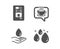 Water care, Coffee and Coffee vending icons. Water drop sign. Aqua drop, Cafe, Aqua. Vector