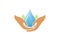 Water Care Hands Holding Drop Logo
