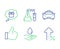 Water care, Taxi and Gift dream icons set. Like, Chemistry lab and Increasing percent signs. Vector