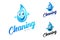 Water cartoon character, drop. Services of the company for cleaning premises, deep dry cleaning of furniture.