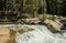 Water Cascades Over Rock Shelf in the Tuolmne RIver