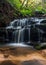 Water cascades over rocks in Leura