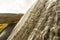 Water cascading down stone dam, Ladybower reservoir.