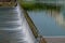 Water cascading over man made spillway