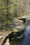 Water cascading into River Kent from rocky shelf