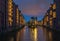 Water castle in old Speicherstadt or Warehouse district, Hamburg