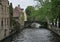 Water channel in Brugge, town - unesco monument