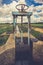 Water channel in a irrigated crop plantation in the province of Zamora Spain