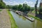 Water channel Kis Duna in Esztergom with boats